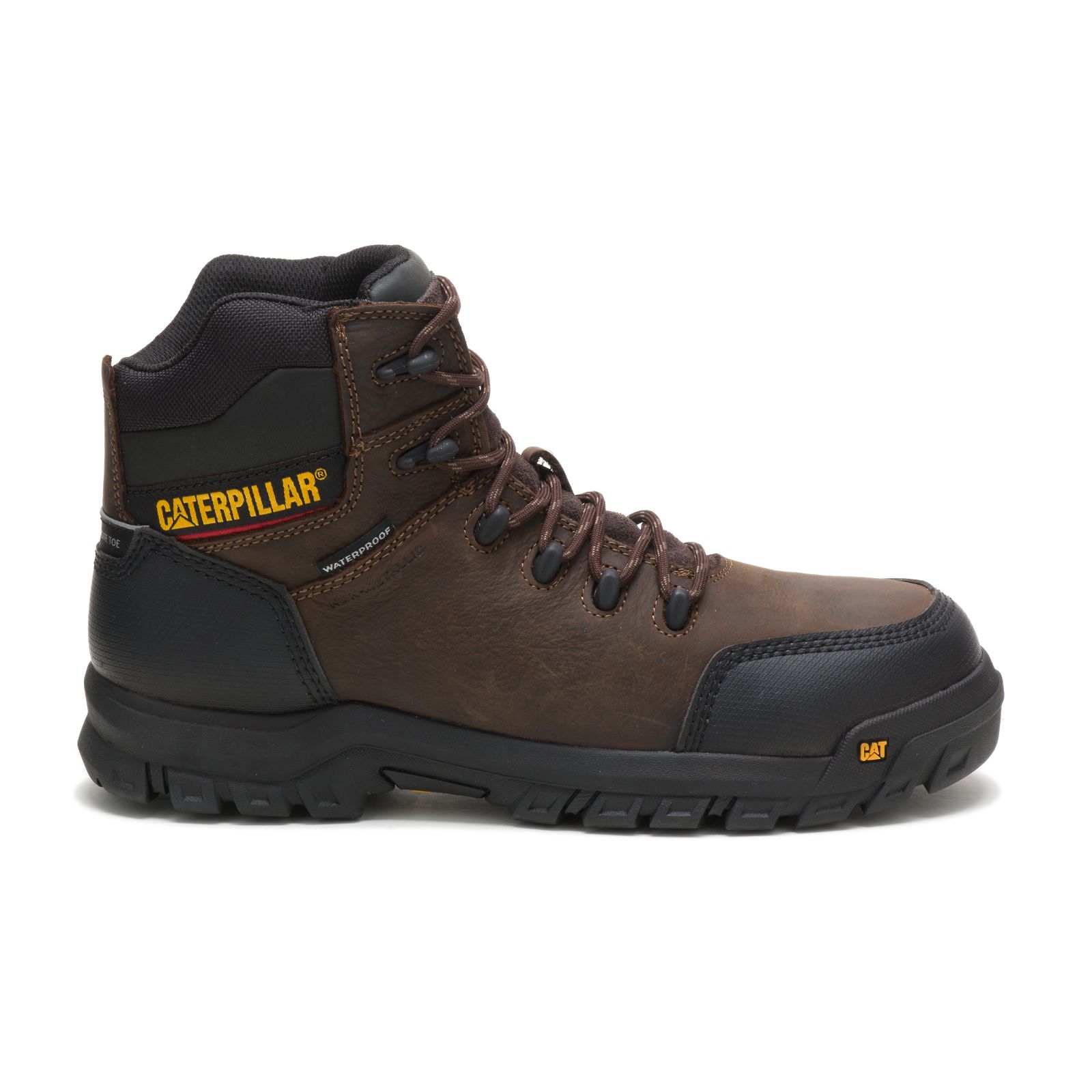 Caterpillar Resorption Waterproof Composite Toe - Mens Work Boots - Brown - NZ (063RDETFK)